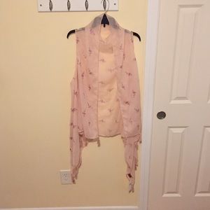 Sleeveless sheer cardigan